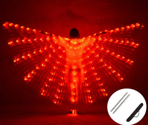 Belly Dance LED Wings Children Performance Fluorescent Butterfly Isis Wings Belly Dancing Bellydance Carnival Led Costumes Shows Best Gift Shoppers Red Green Orange Blue multiple colors