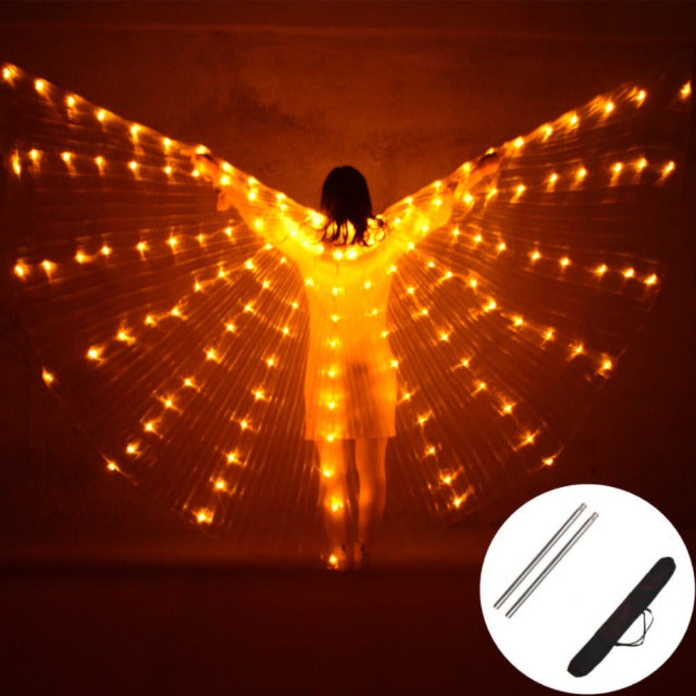 Belly Dance LED Wings Children Performance Fluorescent Butterfly Isis Wings Belly Dancing Bellydance Carnival Led Costumes Shows Best Gift Shoppers Red Green Orange Blue multiple colors