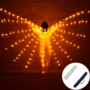 Belly Dance LED Wings Children Performance Fluorescent Butterfly Isis Wings Belly Dancing Bellydance Carnival Led Costumes Shows Best Gift Shoppers Red Green Orange Blue multiple colors