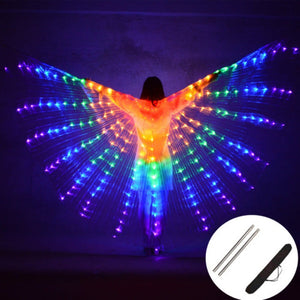 Belly Dance LED Wings Children Performance Fluorescent Butterfly Isis Wings Belly Dancing Bellydance Carnival Led Costumes Shows Best Gift Shoppers Red Green Orange Blue multiple colors