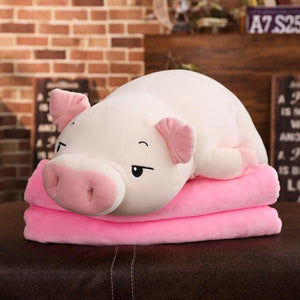 Sleepy Piggy Pig Pillow Plush 3D Stuffed Animal (4 Styles 4 Sizes)