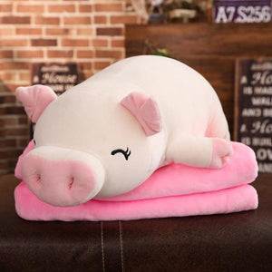 Sleepy Piggy Pig Pillow Plush 3D Stuffed Animal (4 Styles 4 Sizes)