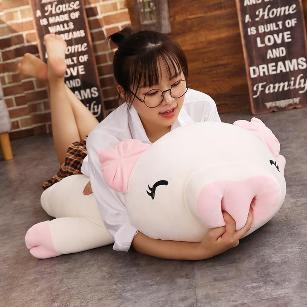 Sleepy Piggy Pig Pillow Plush 3D Stuffed Animal (4 Styles 4 Sizes)