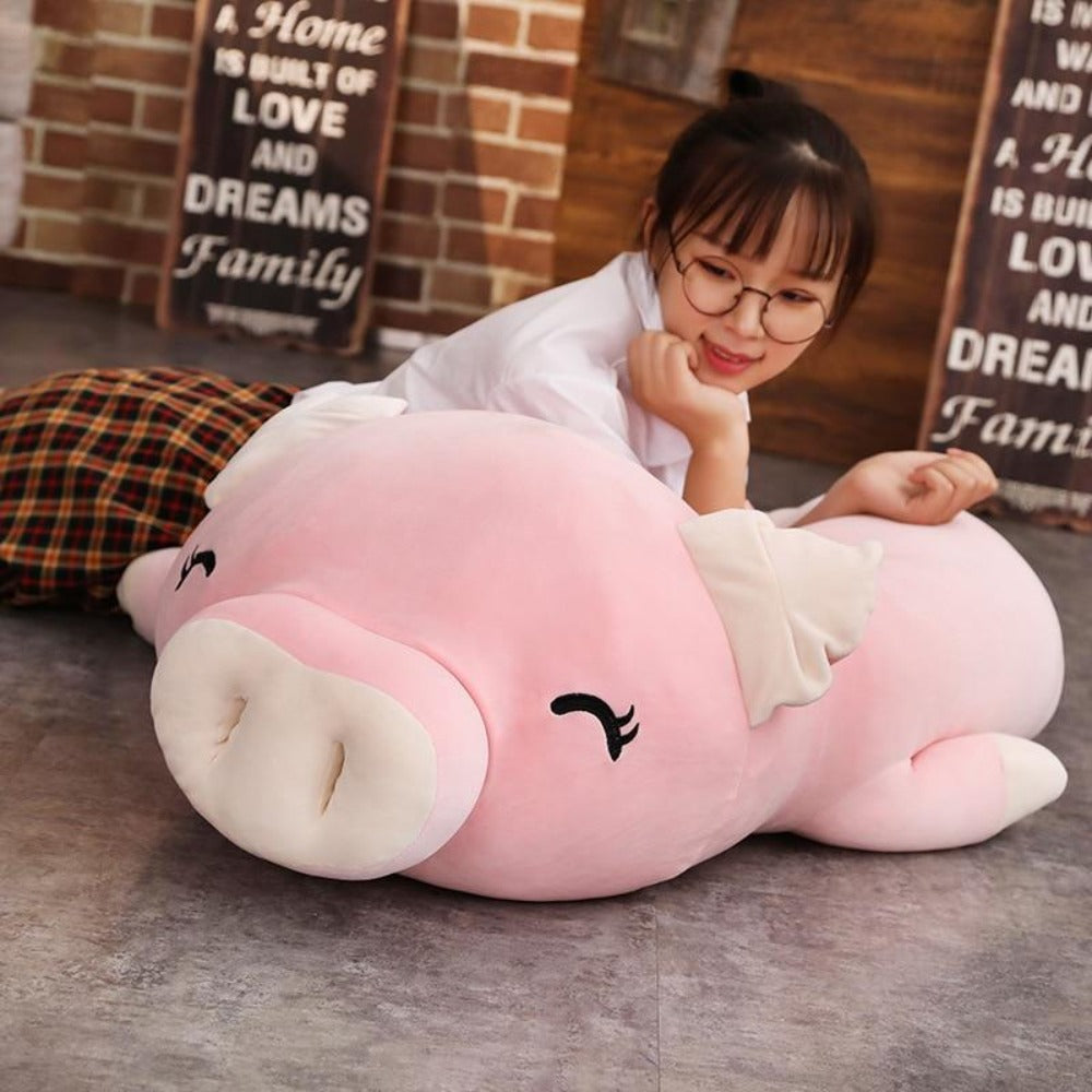 Sleepy Piggy Pig Pillow Plush 3D Stuffed Animal (4 Styles 4 Sizes)