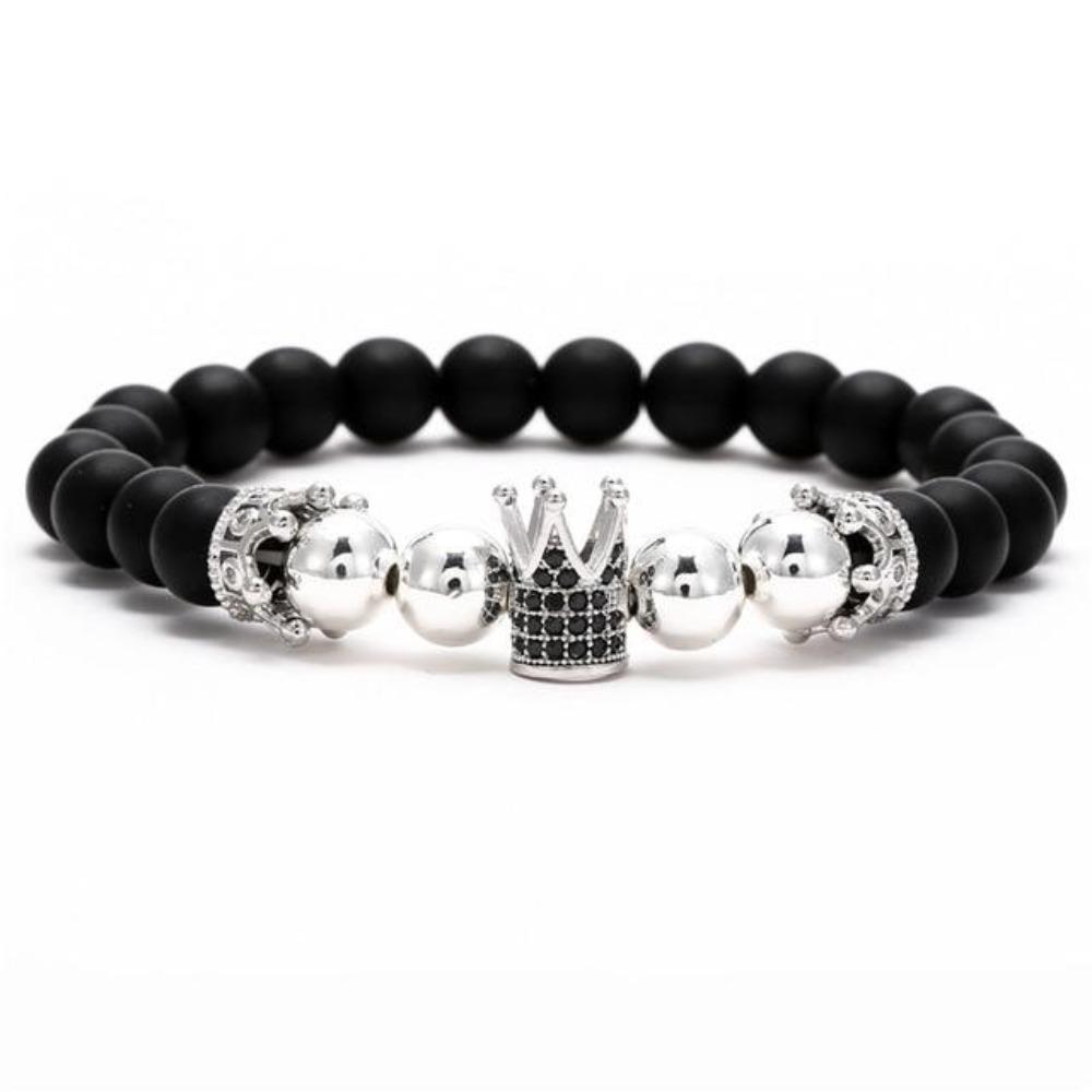 Skull, Knight or Crown King Bling Royal Ice Bead Unisex Bracelet (16 Designs) S-L