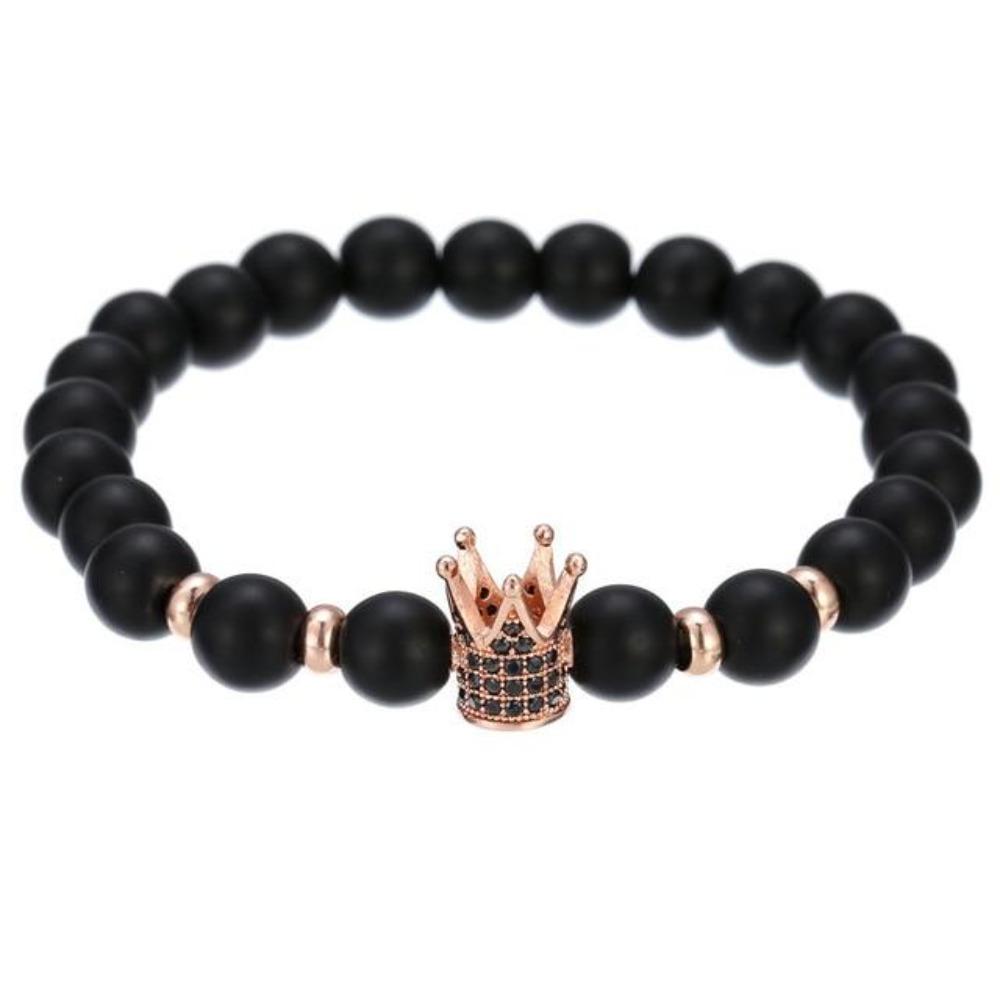 Skull, Knight or Crown King Bling Royal Ice Bead Unisex Bracelet (16 Designs) S-L
