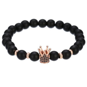 Skull, Knight or Crown King Bling Royal Ice Bead Unisex Bracelet (16 Designs) S-L