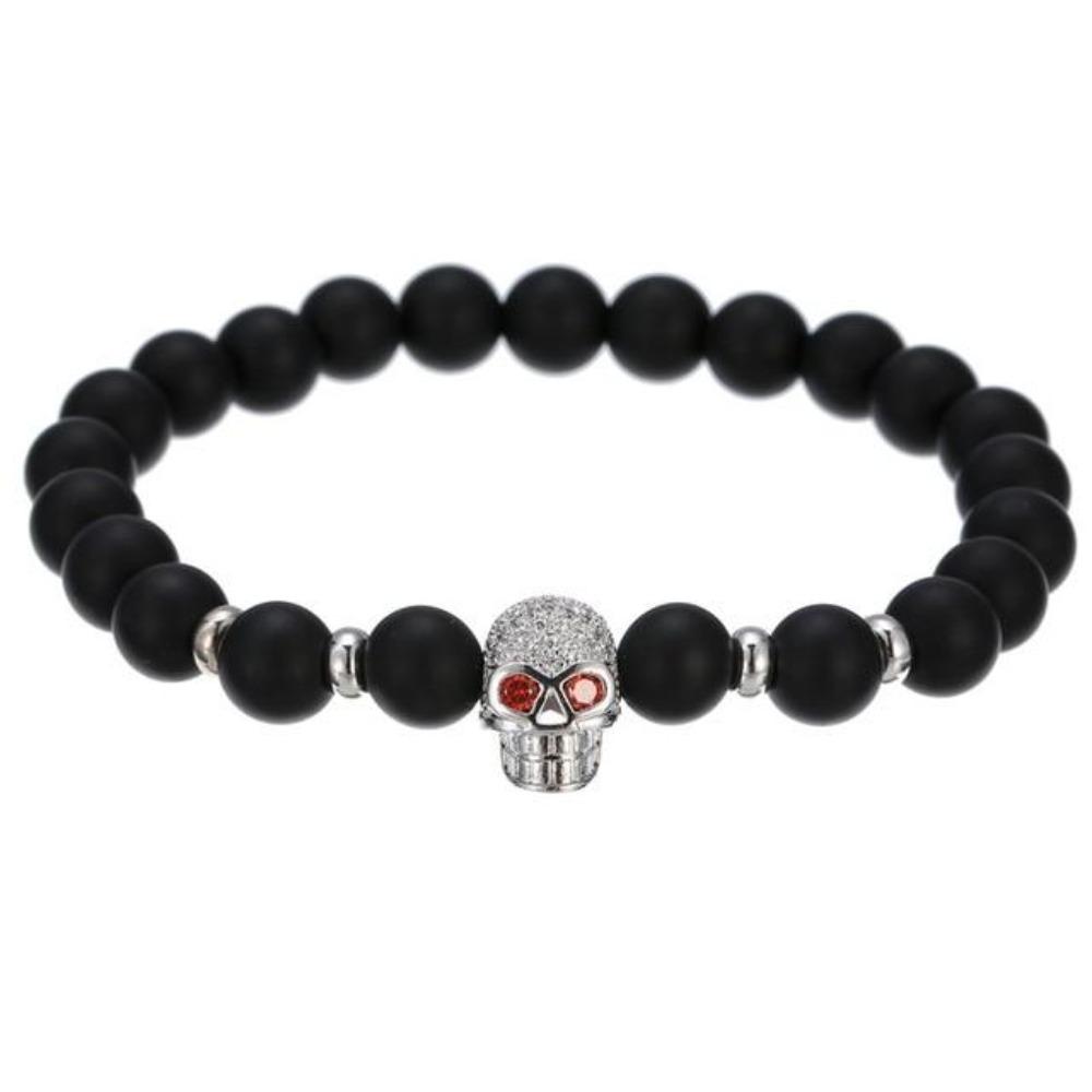 Skull, Knight or Crown King Bling Royal Ice Bead Unisex Bracelet (16 Designs) S-L