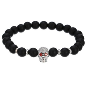 Skull, Knight or Crown King Bling Royal Ice Bead Unisex Bracelet (16 Designs) S-L