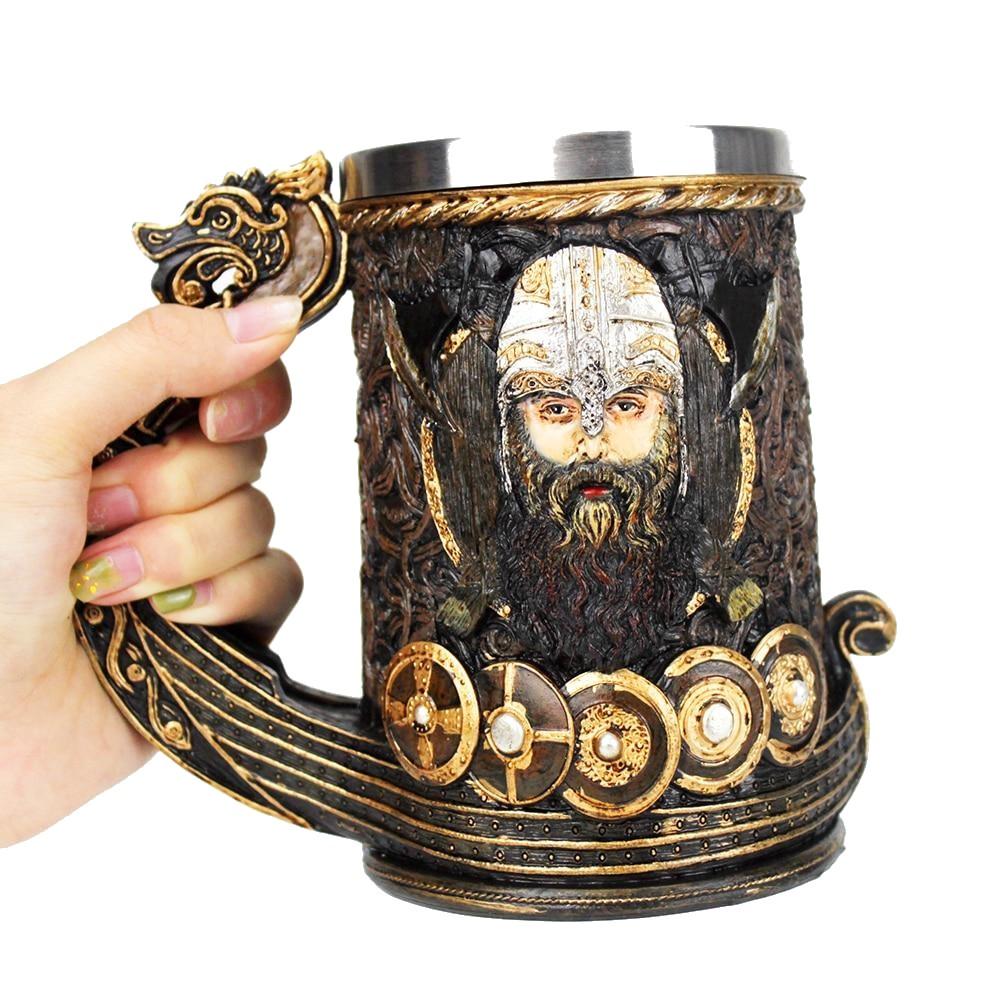 Viking Drakkar Tankard Nordic God Odin Coffee Beer Mug