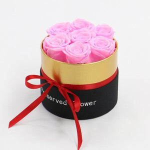 Luxurious Immortal Enchanted Preserved Rose In Round Gift Box (4 Sizes) 7 Colors