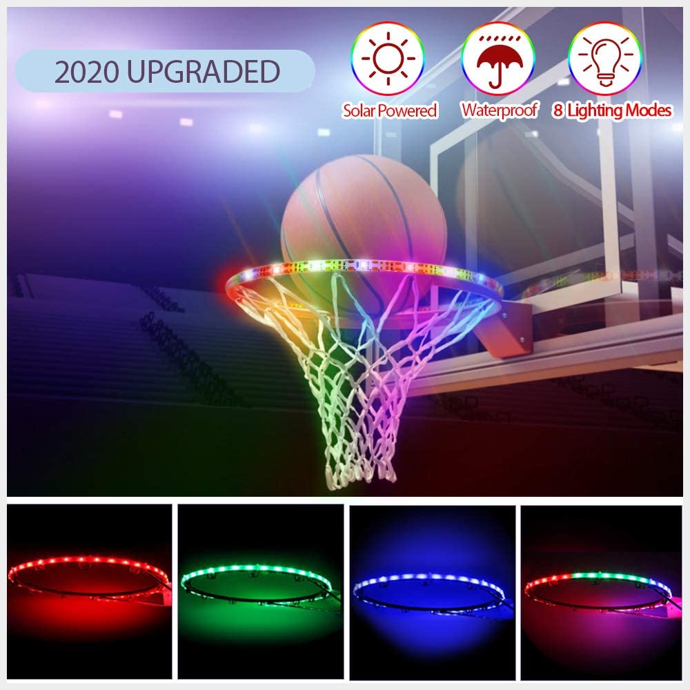 Upgraded 2023 Light Up Basketball Hoop LED Lights (battery or solar powered)