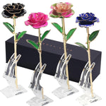 Preserved 24k Gold Long Stem Immortal Rose (3 Styles) 20 Variants NEW Colors 2022