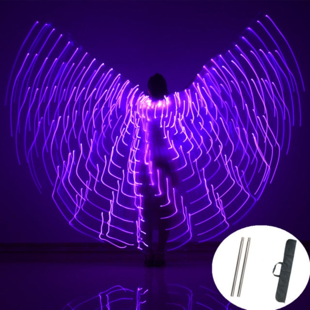 Belly Dance LED Wings Children Performance Fluorescent Butterfly Isis Wings Belly Dancing Bellydance Carnival Led Costumes Shows Best Gift Shoppers Red Green Orange Blue multiple colors