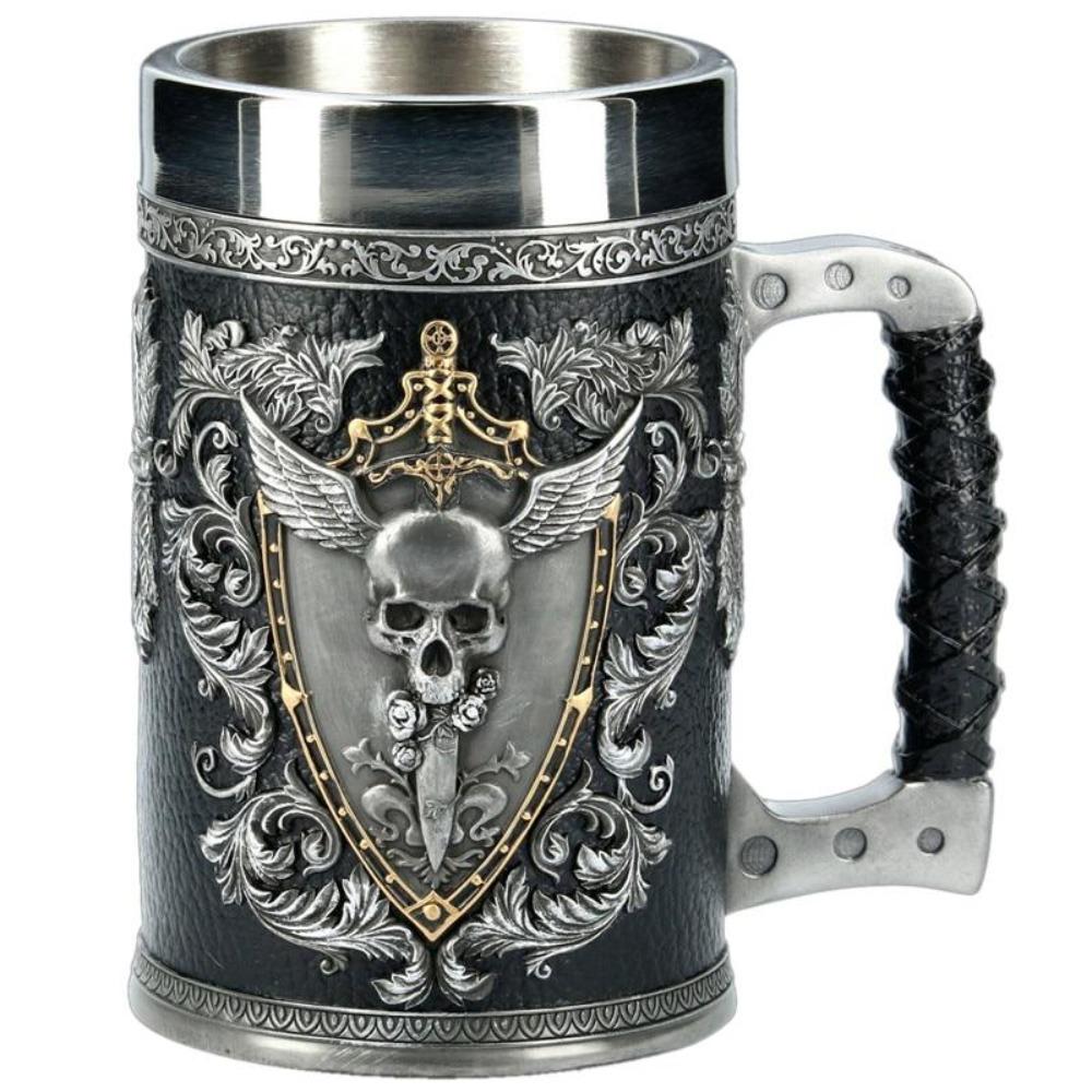 Viking 3D Warrior Skull Eagle Winged Sword Beer Mug Stein Tankard (3 Styles)