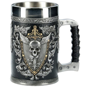 Viking 3D Warrior Skull Eagle Winged Sword Beer Mug Stein Tankard (3 Styles)