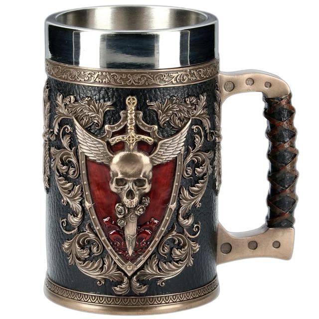 Viking 3D Warrior Skull Eagle Winged Sword Beer Mug Stein Tankard (3 Styles)