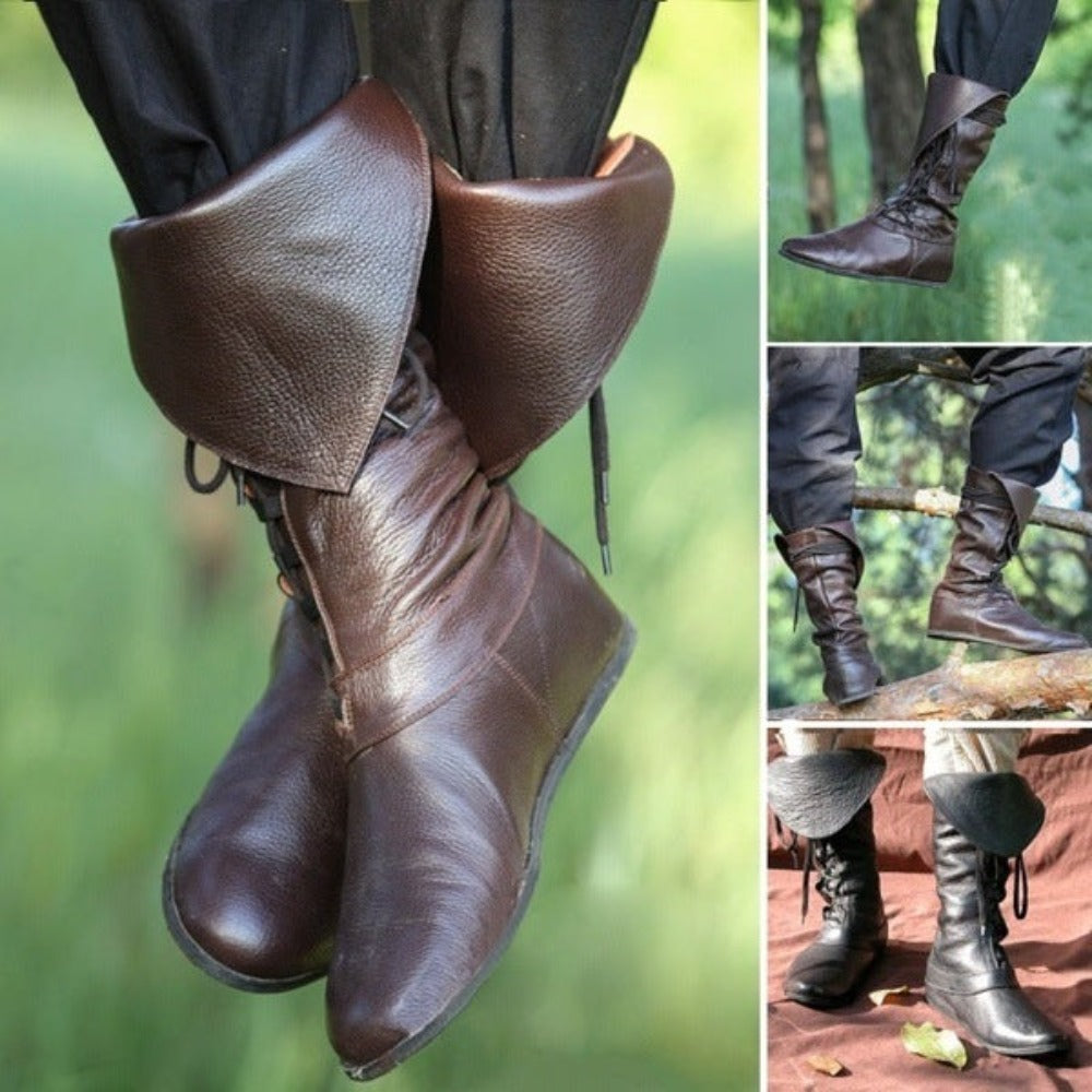 Viking Renaissance Prince Knight Medieval Leather Boots (3 Colors) available colors Best Gift Shoppers