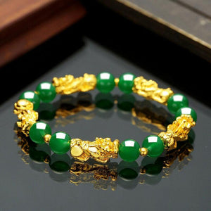Pixiu Feng Shui Green Ruby Red Good Luck Wealth Bead Bracelet Charm (3 Colors)