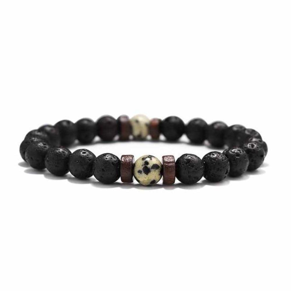 Tibetan Lava Stone Wooden Bead Wrist Chain Buddha Bracelet (13 Designs)