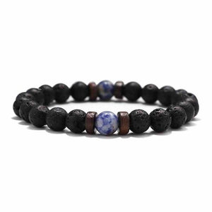 Tibetan Lava Stone Wooden Bead Wrist Chain Buddha Bracelet (13 Designs)