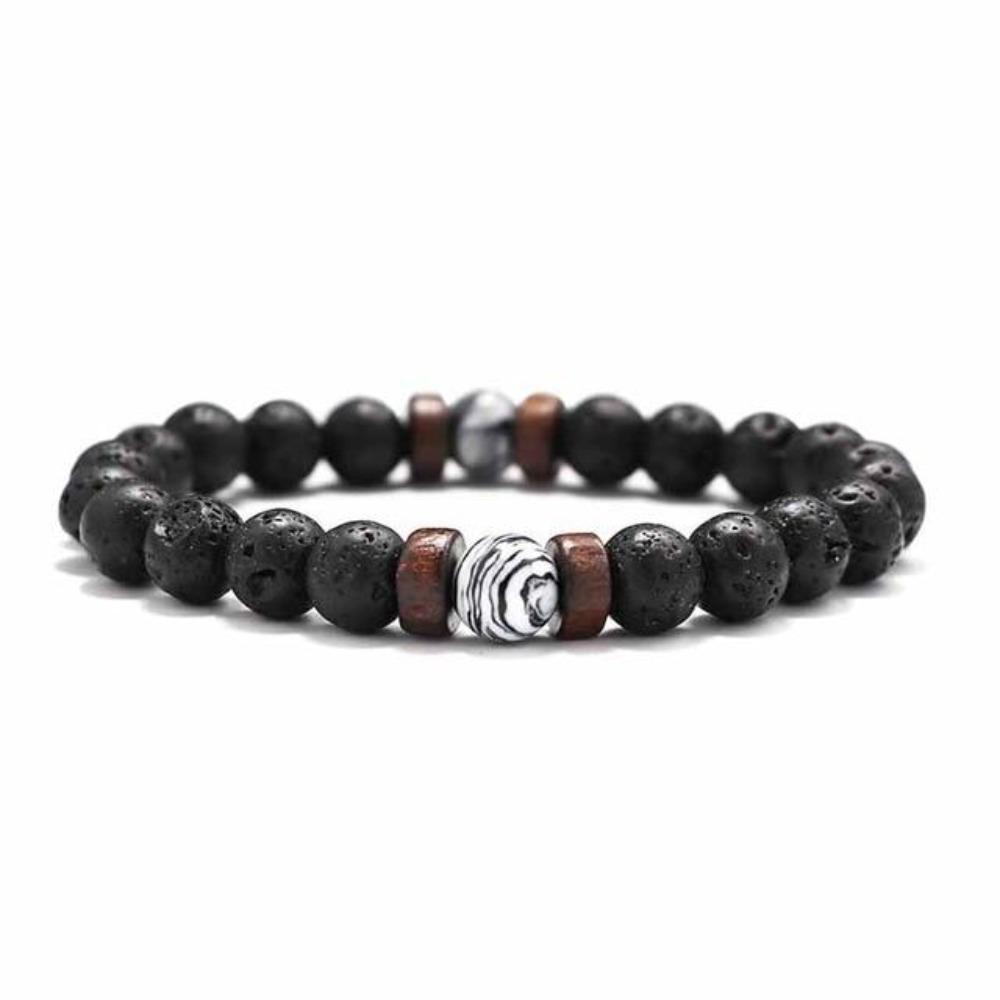 Tibetan Lava Stone Wooden Bead Wrist Chain Buddha Bracelet (13 Designs)