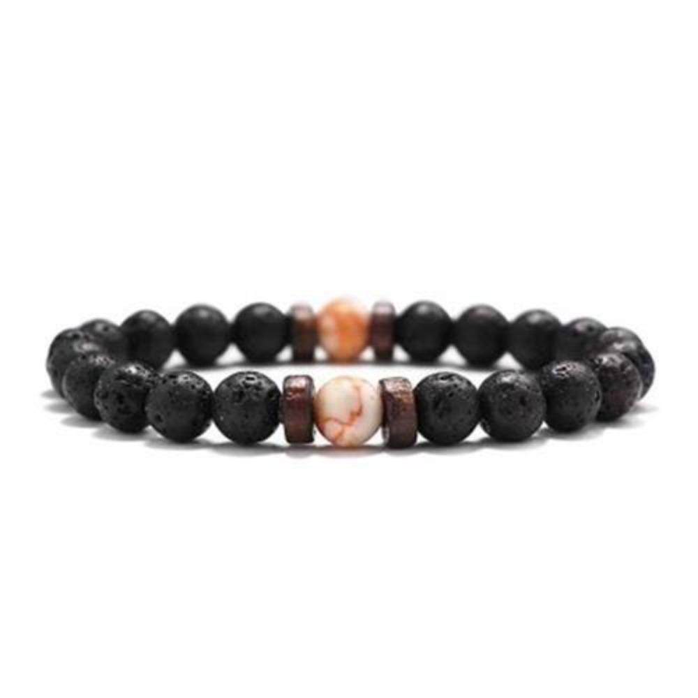 Tibetan Lava Stone Wooden Bead Wrist Chain Buddha Bracelet (13 Designs)
