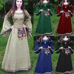 Renaissance Viking Princess Flare Sleeve Dress (5 Colors) S-5XL