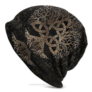 Viking Beanie Hat Tree Of With Triquetra And Futhark Skull Cap (25 Designs)