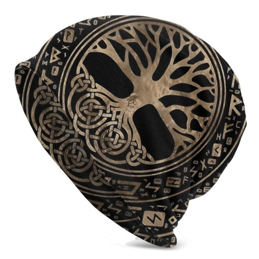Viking Beanie Hat Tree Of With Triquetra And Futhark Skull Cap (25 Designs)