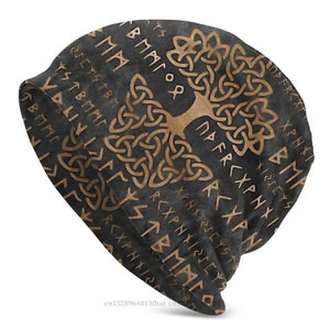 Viking Beanie Hat Tree Of With Triquetra And Futhark Skull Cap (25 Designs)