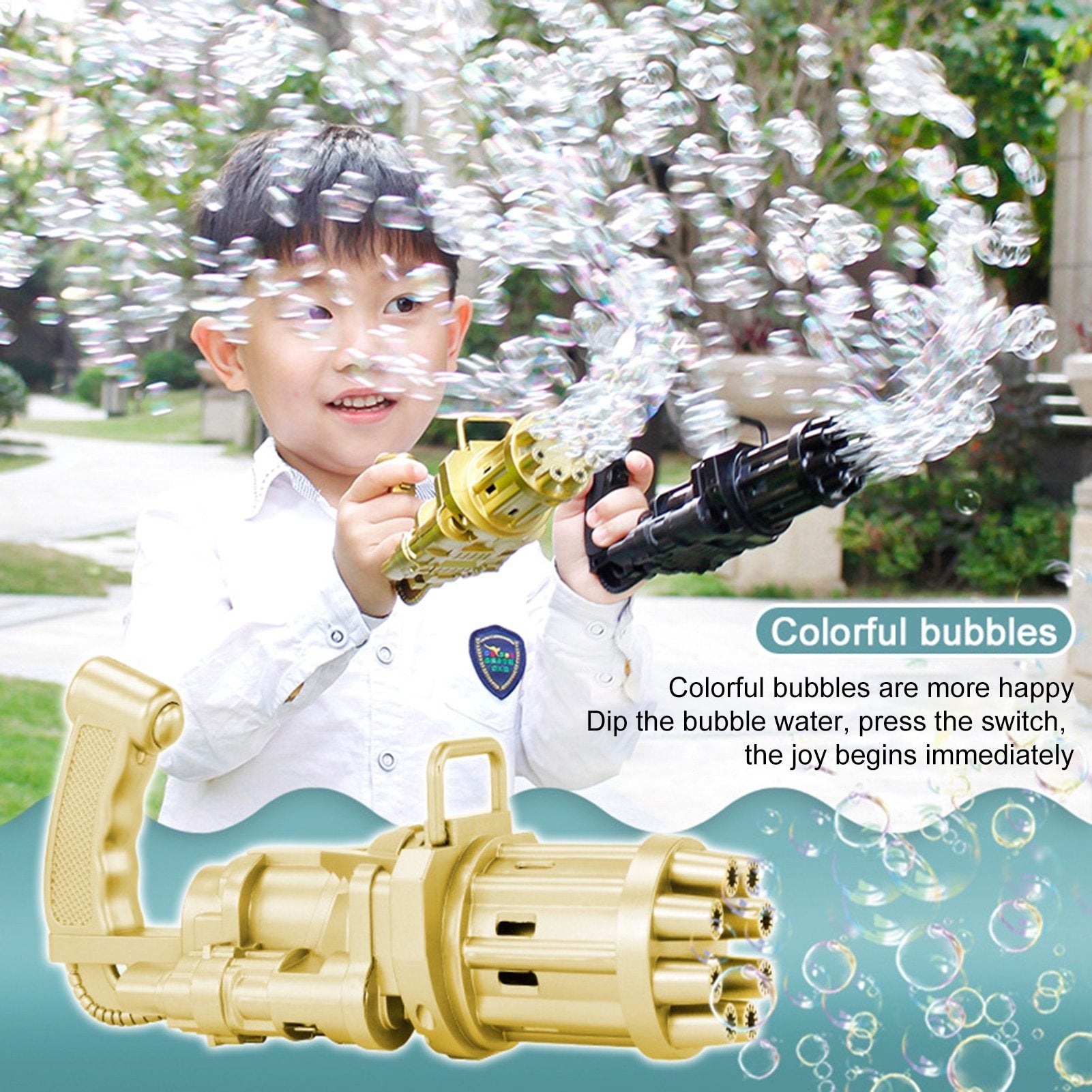 Gatling Bubble Gun 8 Holes or 10 Holes (11 Colors)