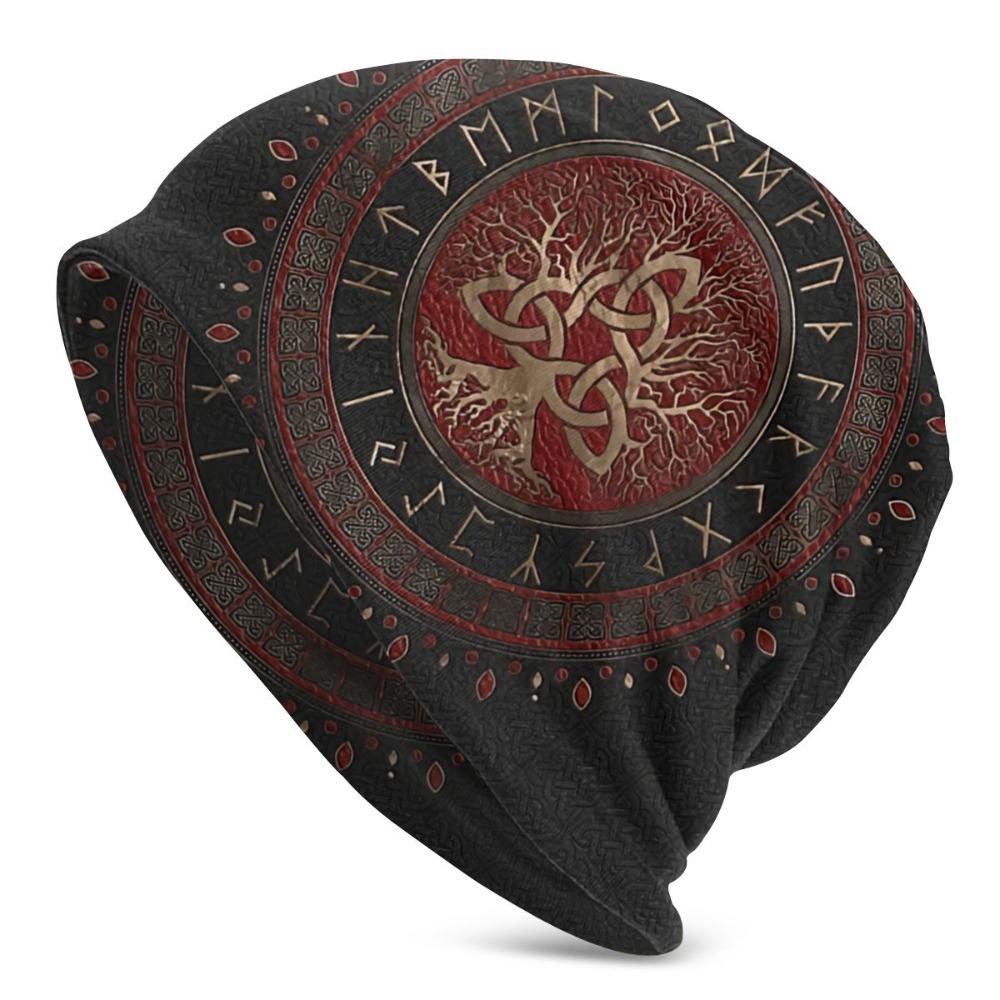 Viking Beanie Hat Tree Of Triquetra Skull Cap (6 Styles)