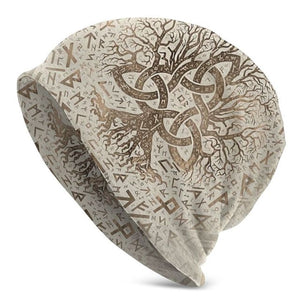 Viking Beanie Hat Tree Of With Triquetra And Futhark Skull Cap (25 Designs)