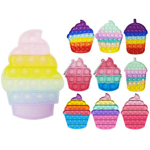Push Bubble Pop Fidget Sensory Toy Stress Reliver (76 Designs) Large Size Rainbow Glow in the Dark+