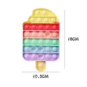 Push Bubble Pop Fidget Sensory Toy Stress Reliver (76 Designs) Large Size Rainbow Glow in the Dark+