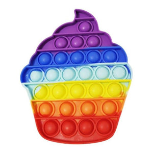 Push Bubble Pop Fidget Sensory Toy Stress Reliver (76 Designs) Large Size Rainbow Glow in the Dark+