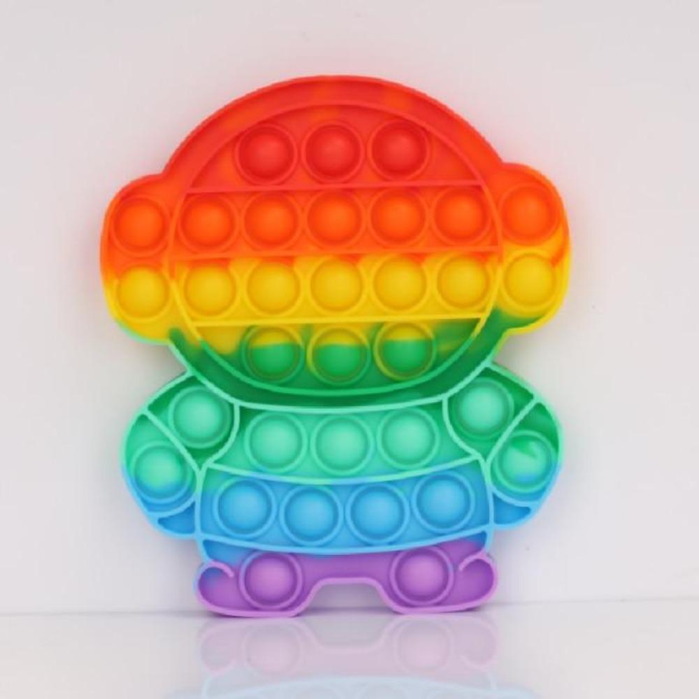 Push Bubble Pop Fidget Sensory Toy Stress Reliver (76 Designs) Large Size Rainbow Glow in the Dark+
