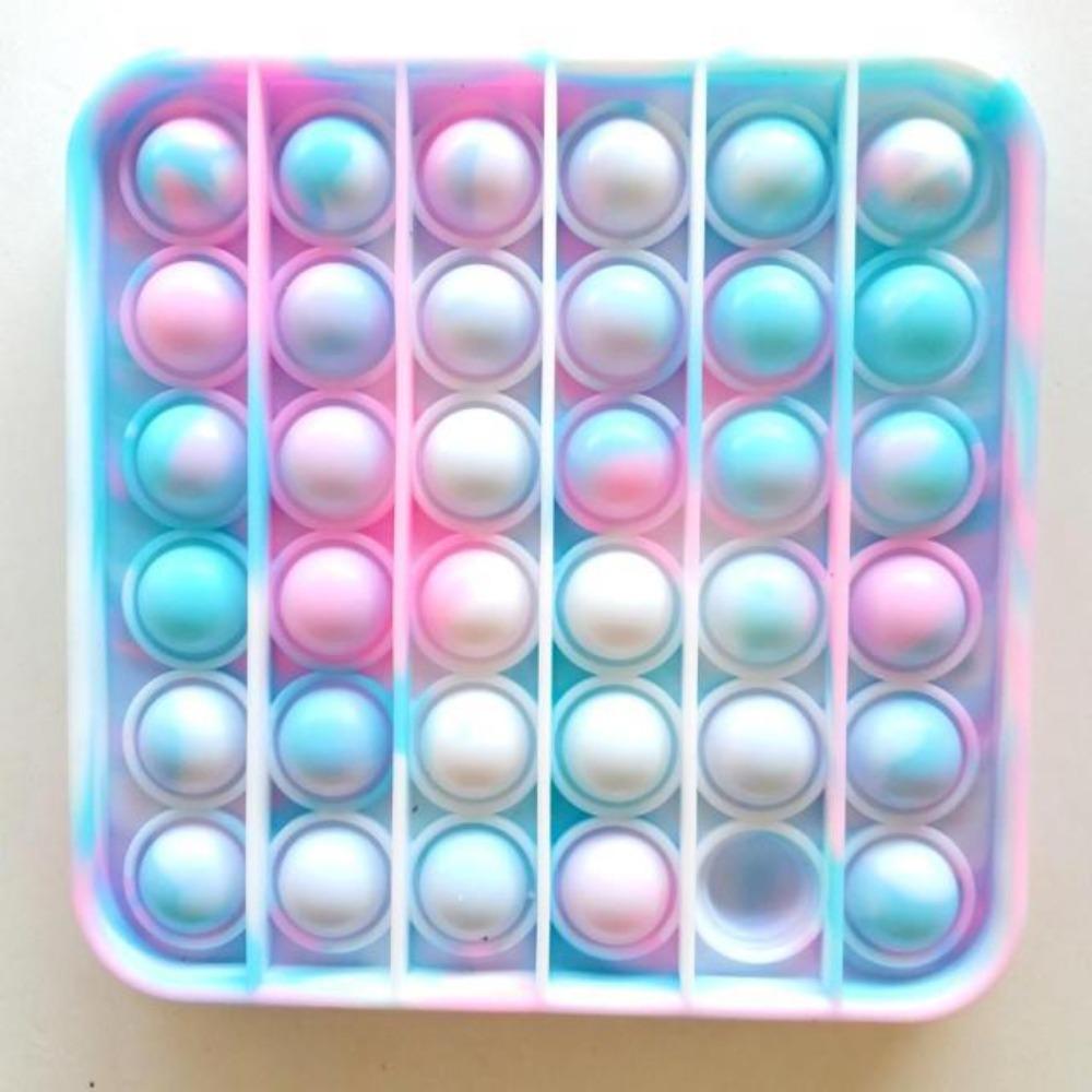 Push Bubble Pop Fidget Sensory Toy Stress Reliver (76 Designs) Large Size Rainbow Glow in the Dark+