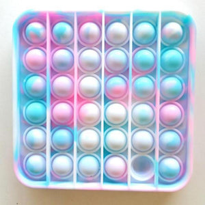 Push Bubble Pop Fidget Sensory Toy Stress Reliver (76 Designs) Large Size Rainbow Glow in the Dark+