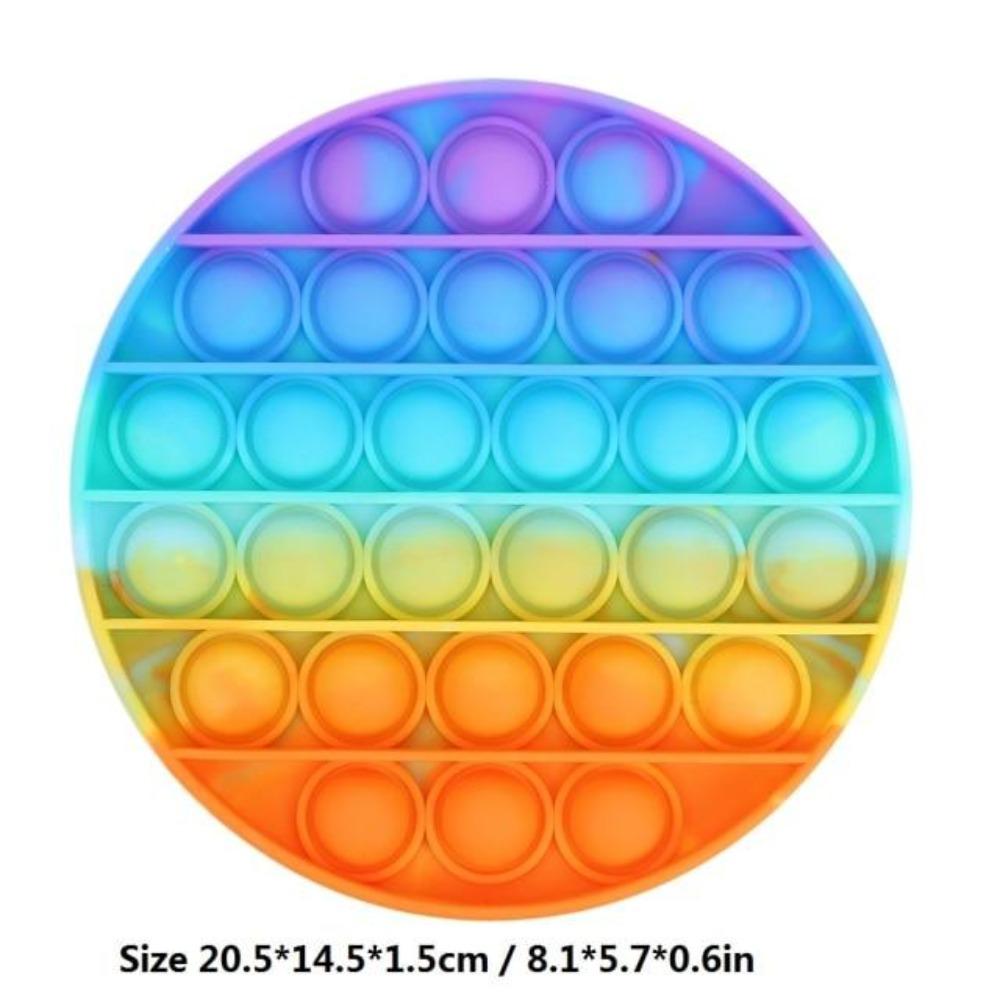 Push Bubble Pop Fidget Sensory Toy Stress Reliver (76 Designs) Large Size Rainbow Glow in the Dark+
