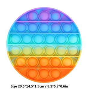 Push Bubble Pop Fidget Sensory Toy Stress Reliver (76 Designs) Large Size Rainbow Glow in the Dark+