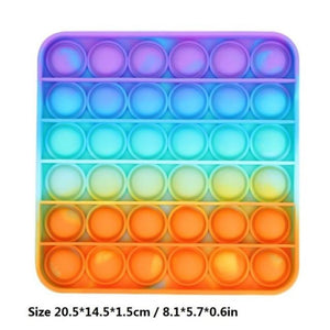Push Bubble Pop Fidget Sensory Toy Stress Reliver (76 Designs) Large Size Rainbow Glow in the Dark+