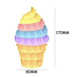 Push Bubble Pop Fidget Sensory Toy Stress Reliver (76 Designs) Large Size Rainbow Glow in the Dark+