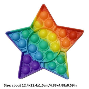 Push Bubble Pop Fidget Sensory Toy Stress Reliver (76 Designs) Large Size Rainbow Glow in the Dark+