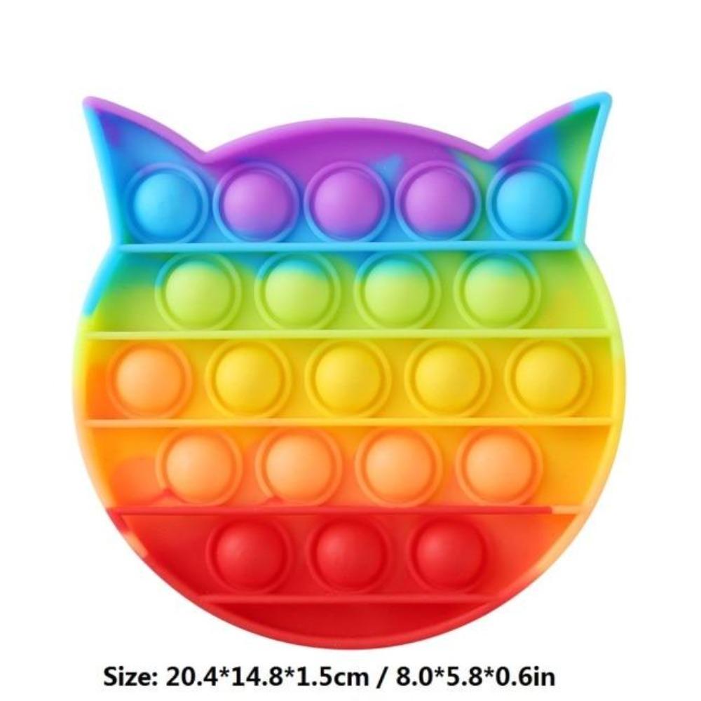 Push Bubble Pop Fidget Sensory Toy Stress Reliver (76 Designs) Large Size Rainbow Glow in the Dark+