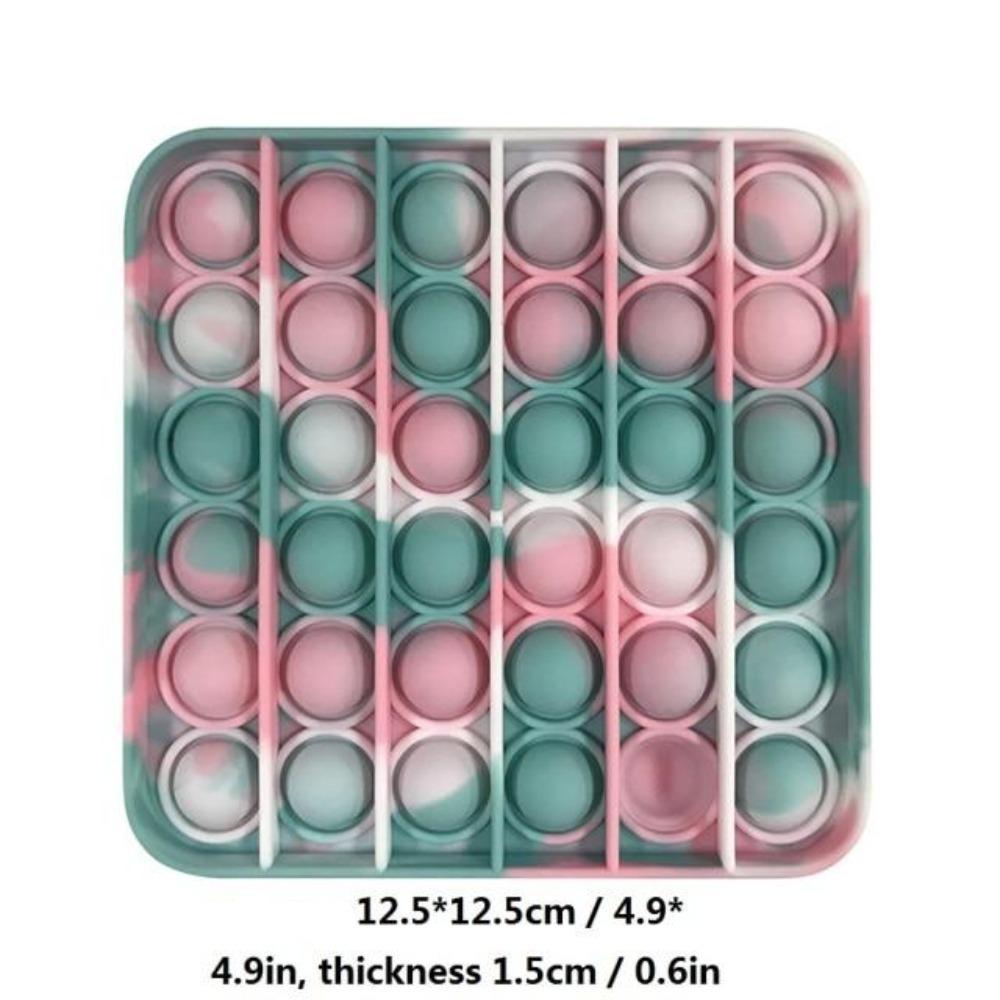 Push Bubble Pop Fidget Sensory Toy Stress Reliver (76 Designs) Large Size Rainbow Glow in the Dark+