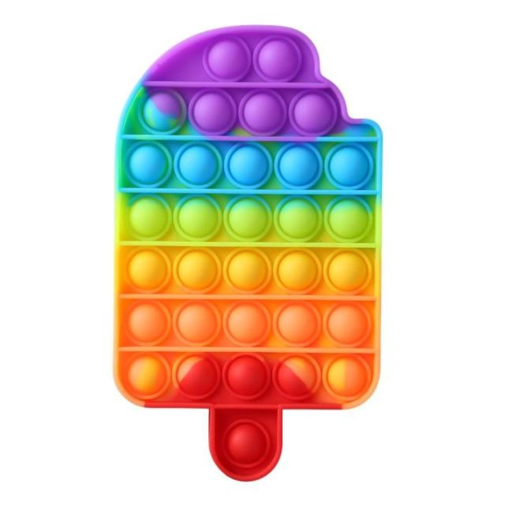 Push Bubble Pop Fidget Sensory Toy Stress Reliver (76 Designs) Large Size Rainbow Glow in the Dark+