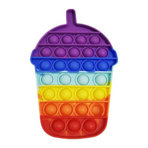 Push Bubble Pop Fidget Sensory Toy Stress Reliver (76 Designs) Large Size Rainbow Glow in the Dark+