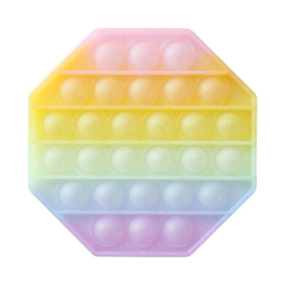 Push Bubble Pop Fidget Sensory Toy Stress Reliver (76 Designs) Large Size Rainbow Glow in the Dark+